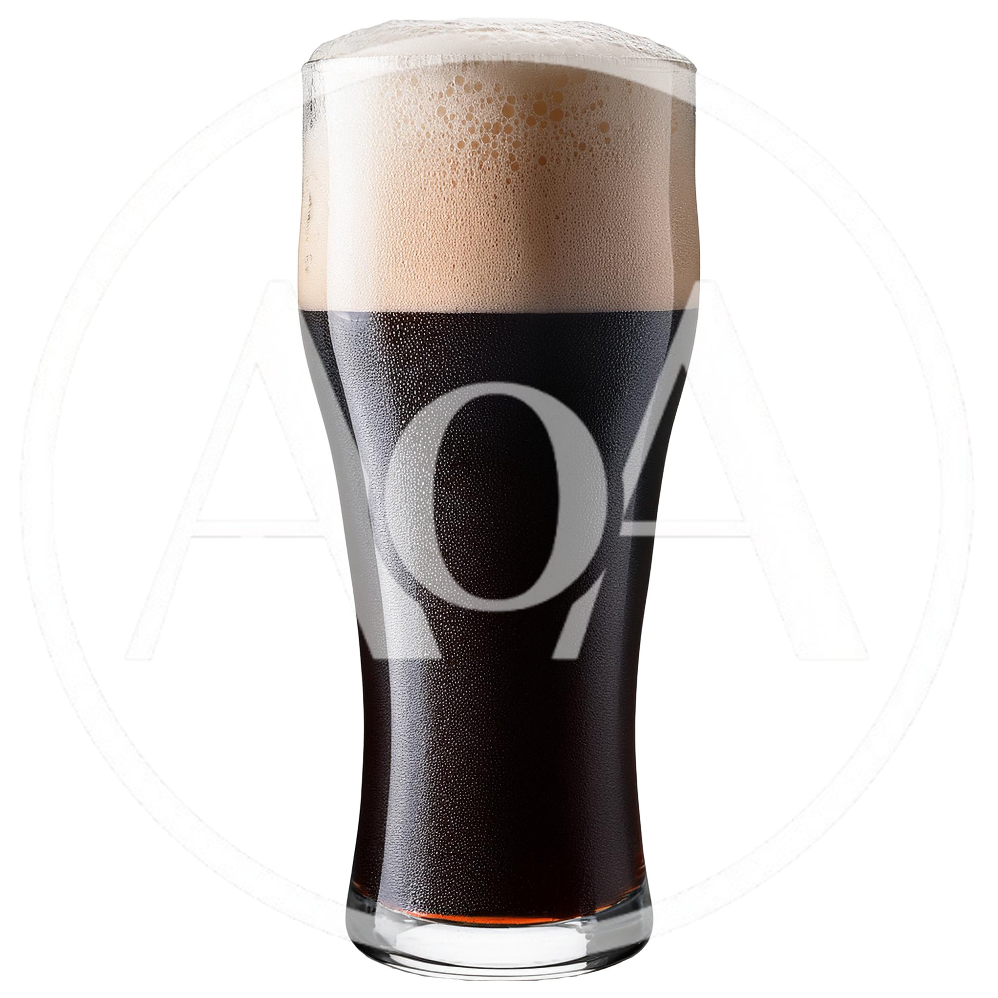 Glass Of Dark Stout Beer With Thick Foam