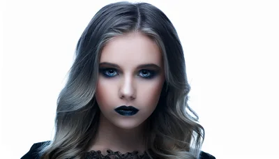 Portrait of a Young Woman with Gothic Makeup