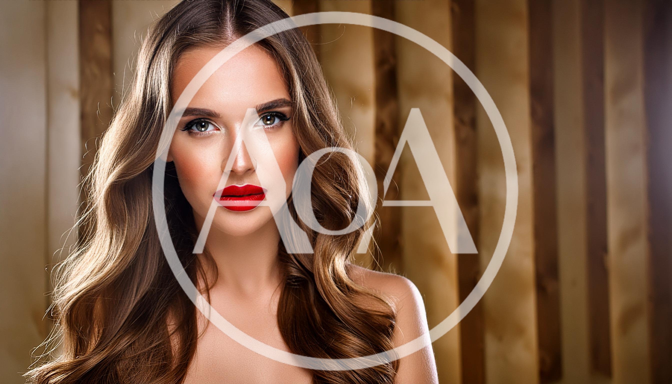 Portrait Of A Beautiful Woman With Red Lips