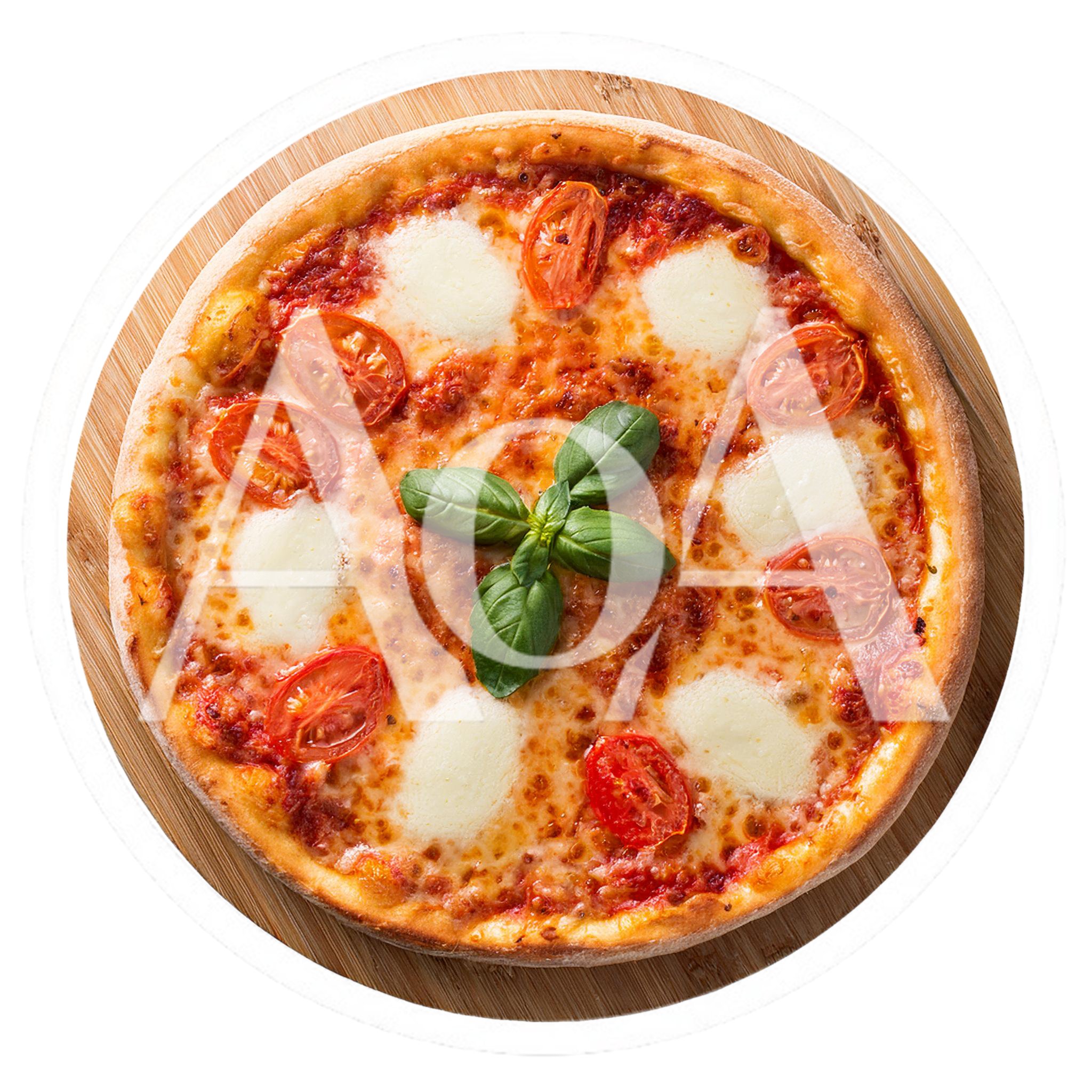 Fresh Margherita Pizza On A Wooden Serving Board