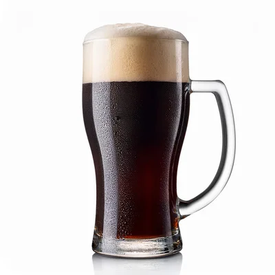 Cold Glass Of Dark Beer With Thick Foam