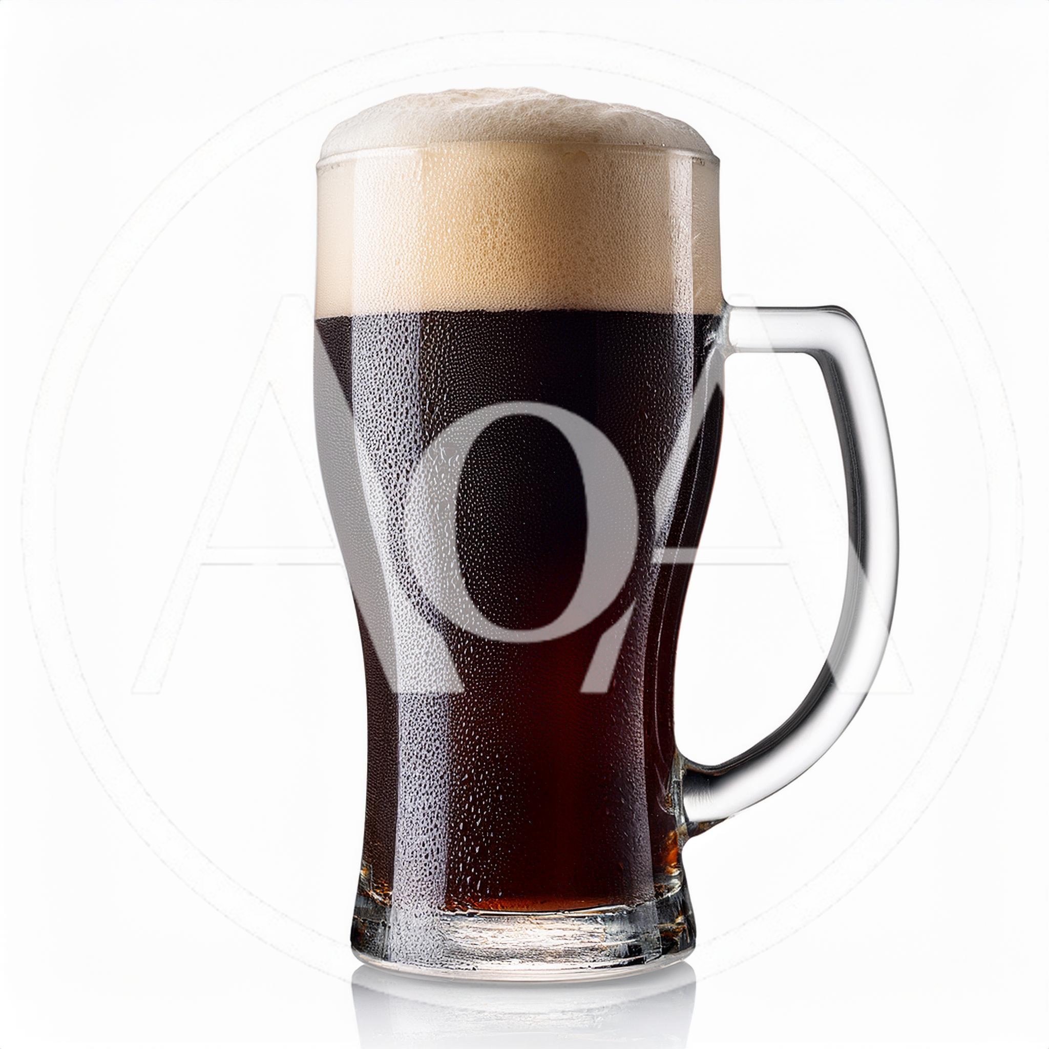 Cold Glass Of Dark Beer With Thick Foam