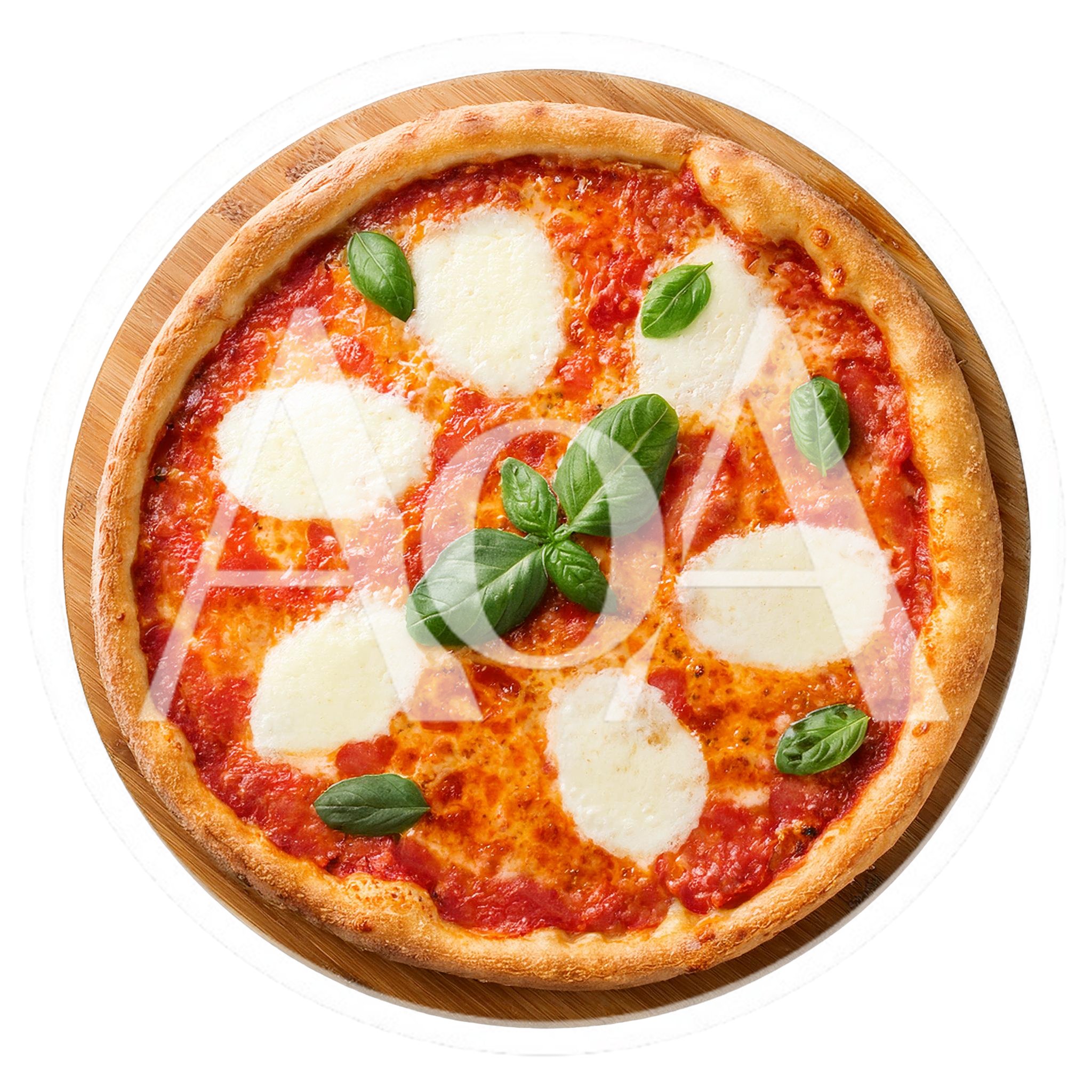 Fresh Margherita Pizza On A Wooden Board