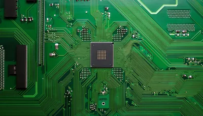 Close Up Of A Green Printed Circuit Board