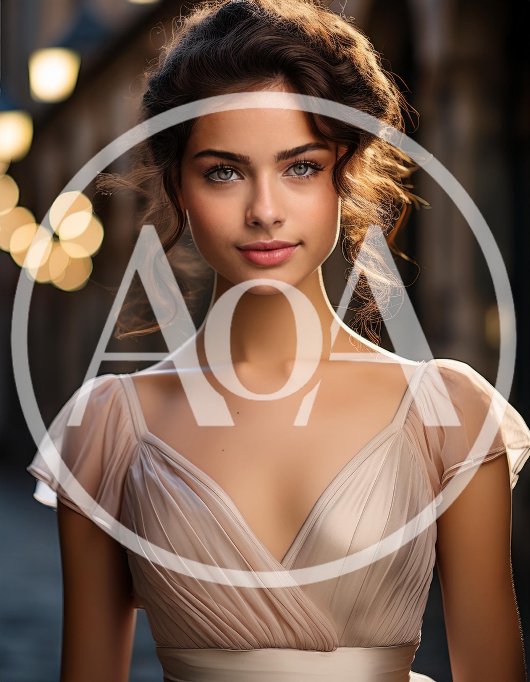 Portrait Of A Beautiful Young Woman In Evening Dress