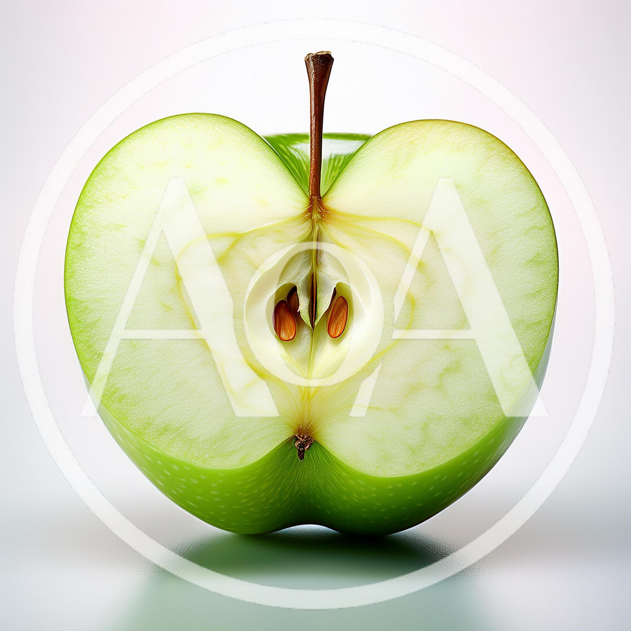 Cross Section Of A Fresh Green Apple