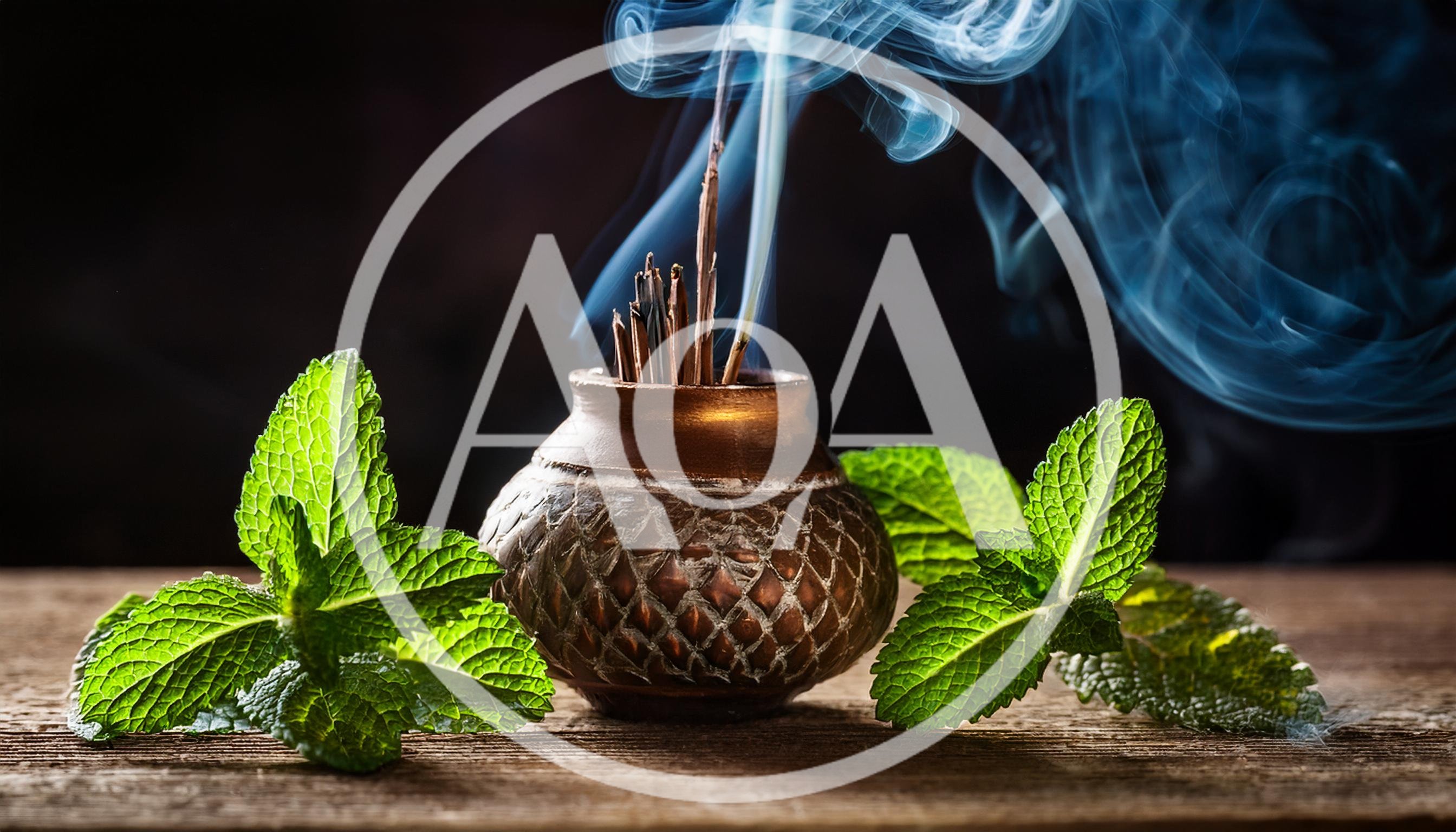 Incense Sticks Burning In A Decorative Copper Pot