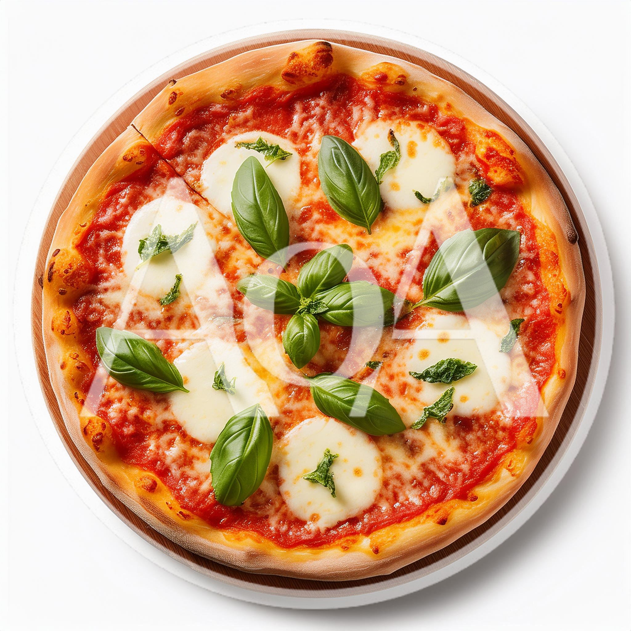 Fresh Margherita Pizza On A Wooden Serving Board