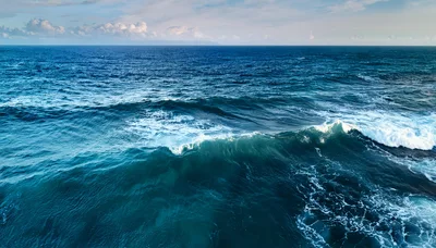 Aerial View Of Rolling Ocean Waves