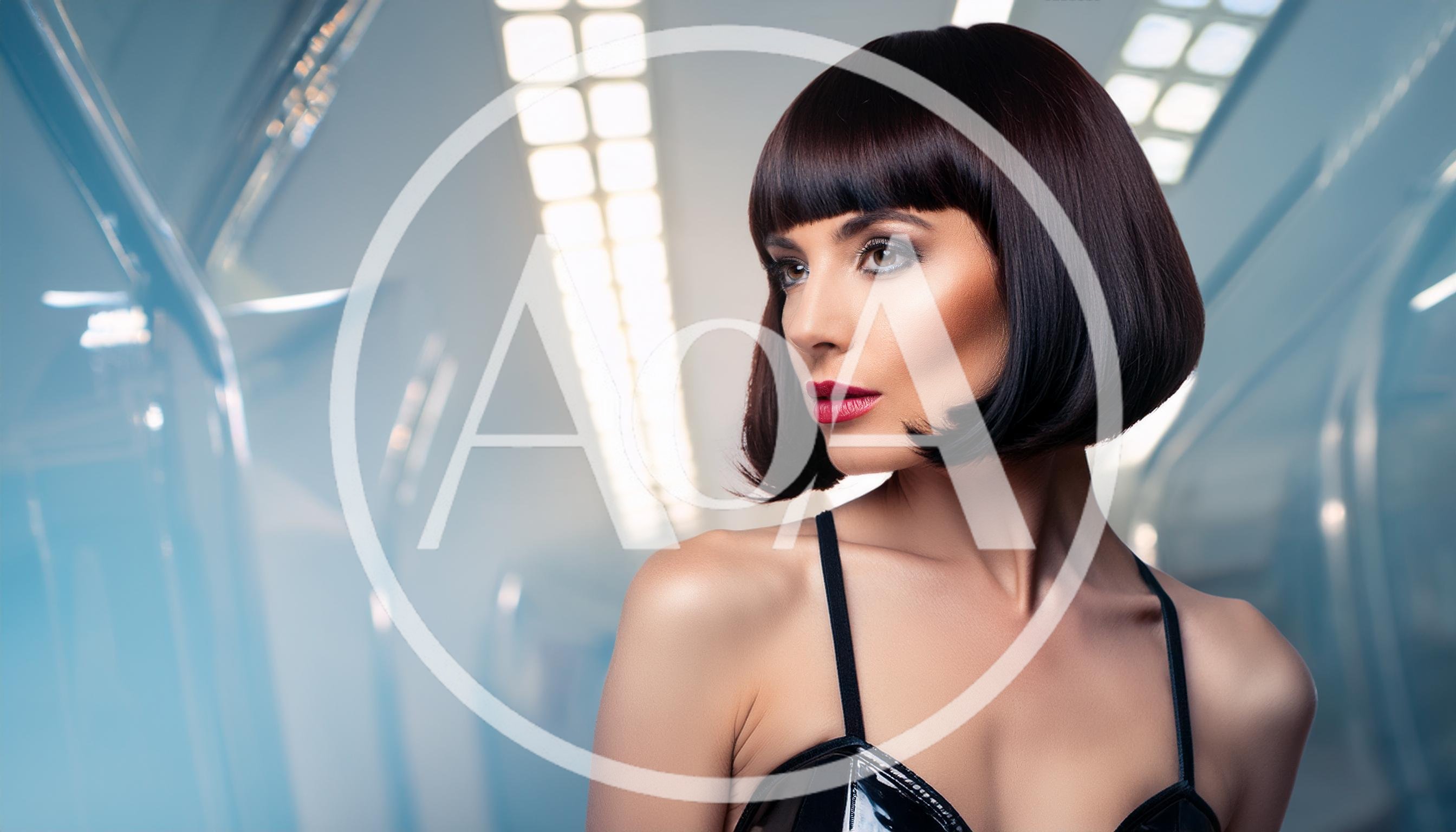 Portrait Of A Woman With A Sleek Bob Hairstyle