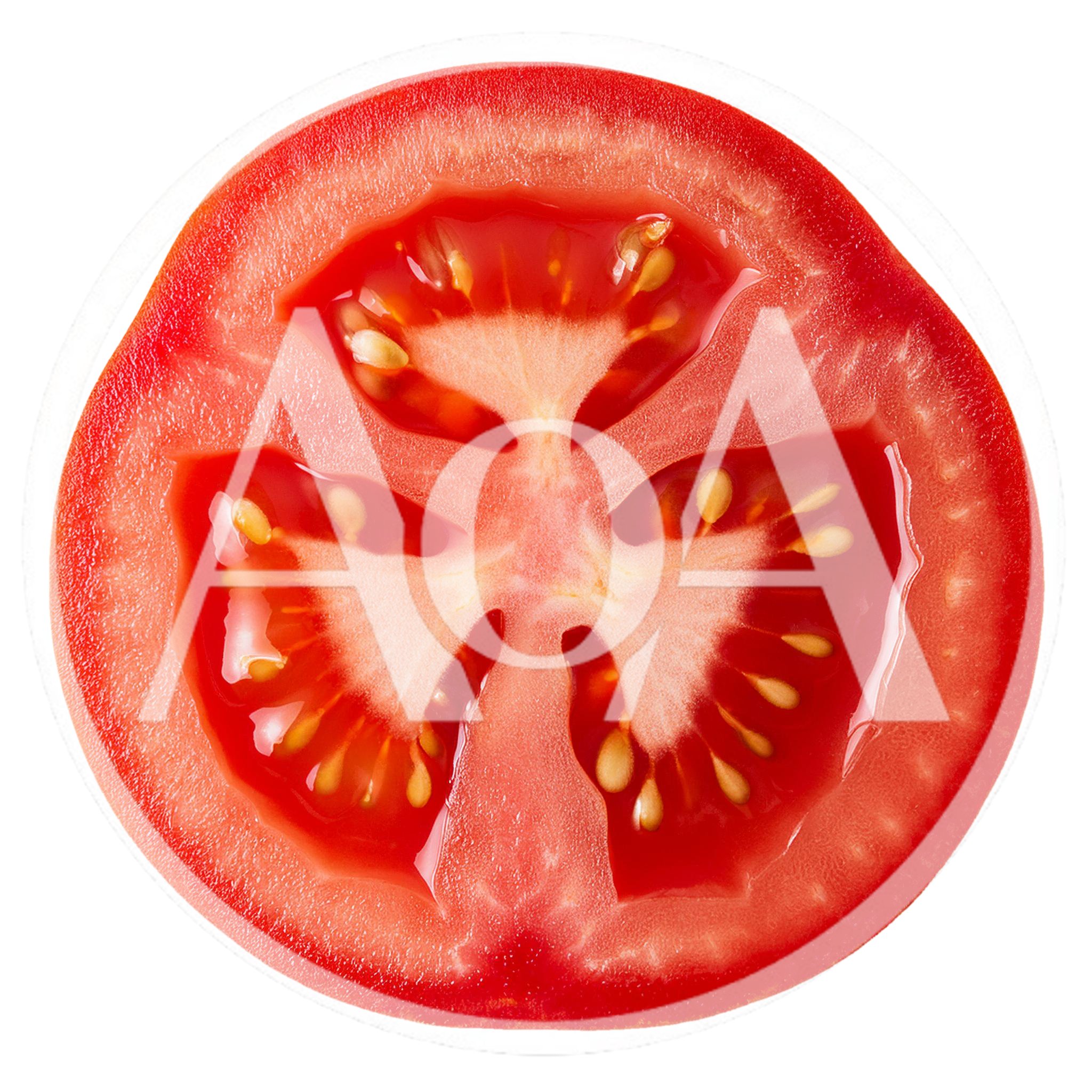 Fresh Red Tomato Slice Isolated On White Background
