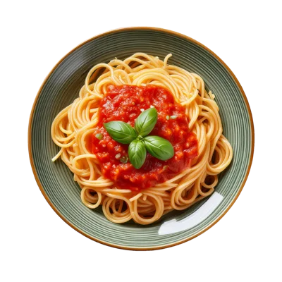 Spaghetti With Tomato Sauce And Fresh Basil