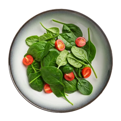 Fresh Spinach And Cherry Tomato Salad In Bowl