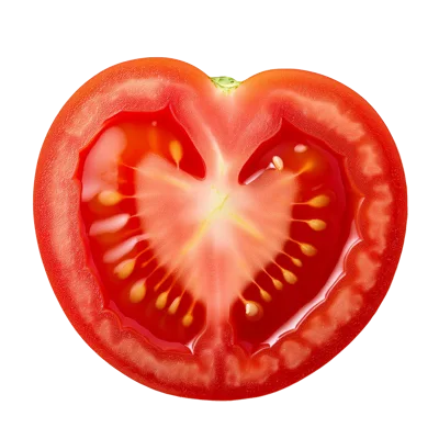 Fresh Sliced Red Tomato Isolated On White Background