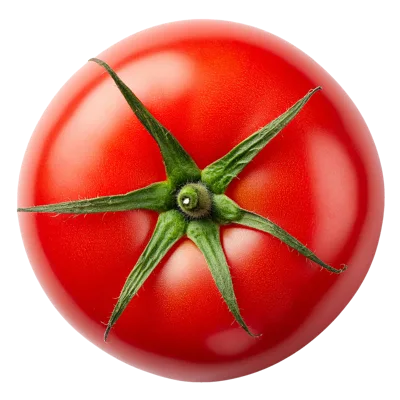 Fresh Red Tomato With Green Stem Isolated