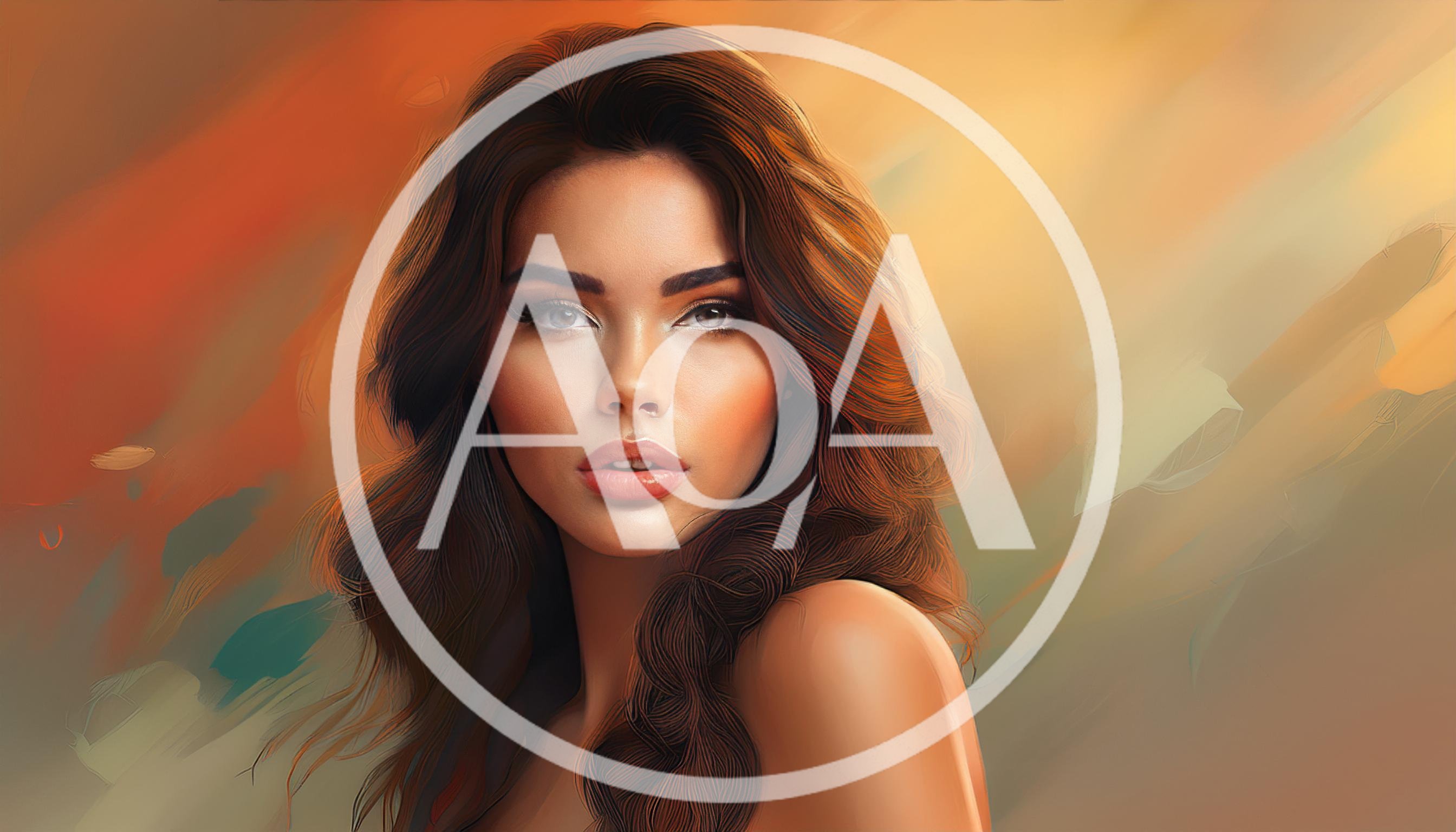 Portrait Of A Beautiful Woman With Wavy Brown Hair