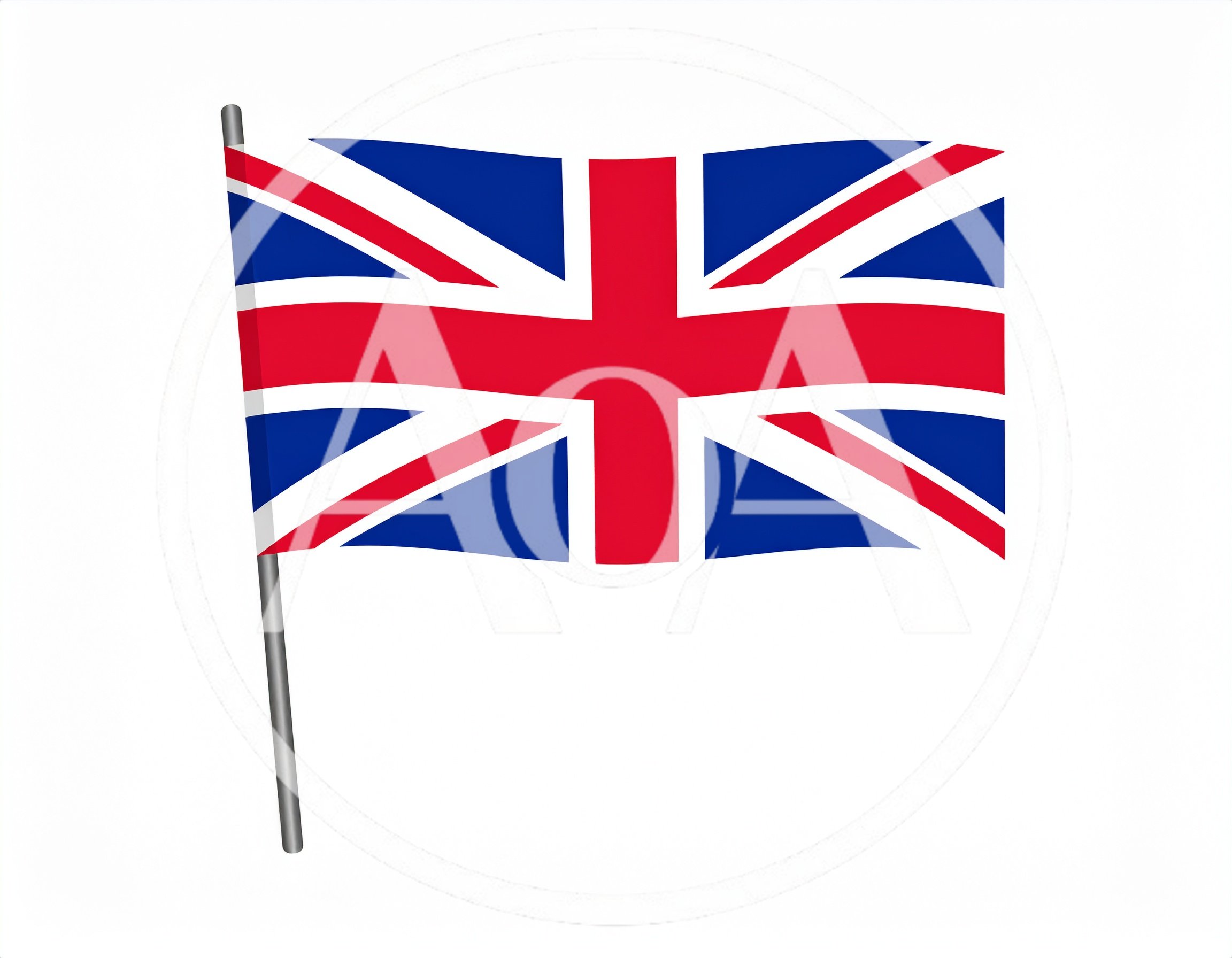 Waving Flag Of The United Kingdom On A Pole