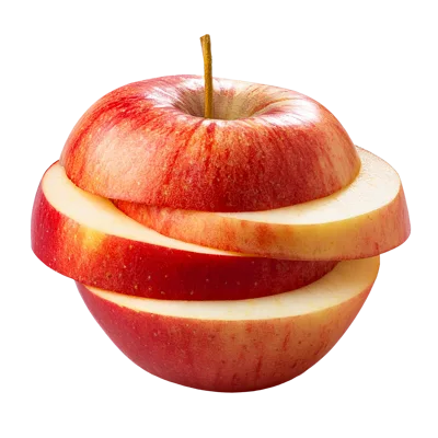 Sliced Red Apple Isolated On White Background
