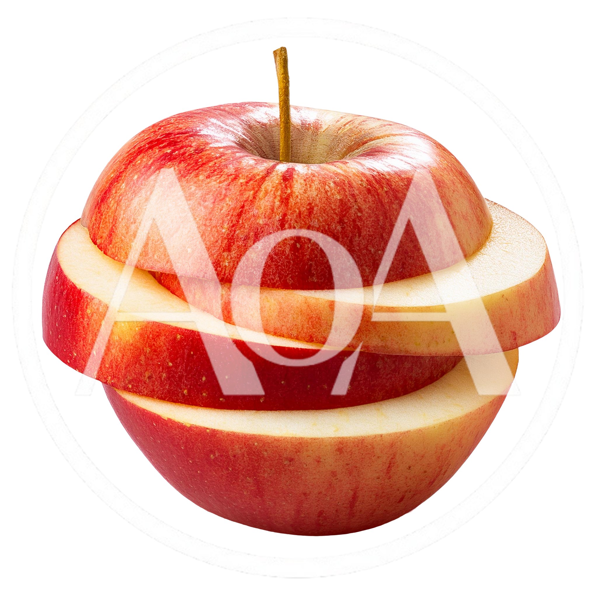 Sliced Red Apple Isolated On White Background