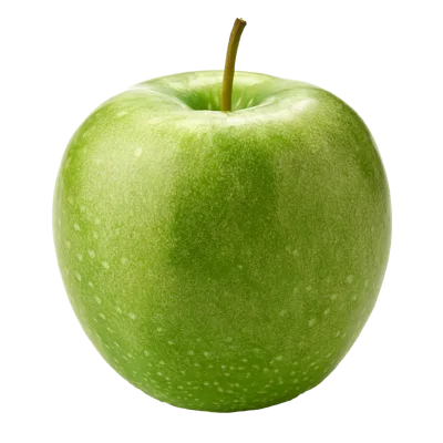 Single Fresh Green Apple Isolated On White Background