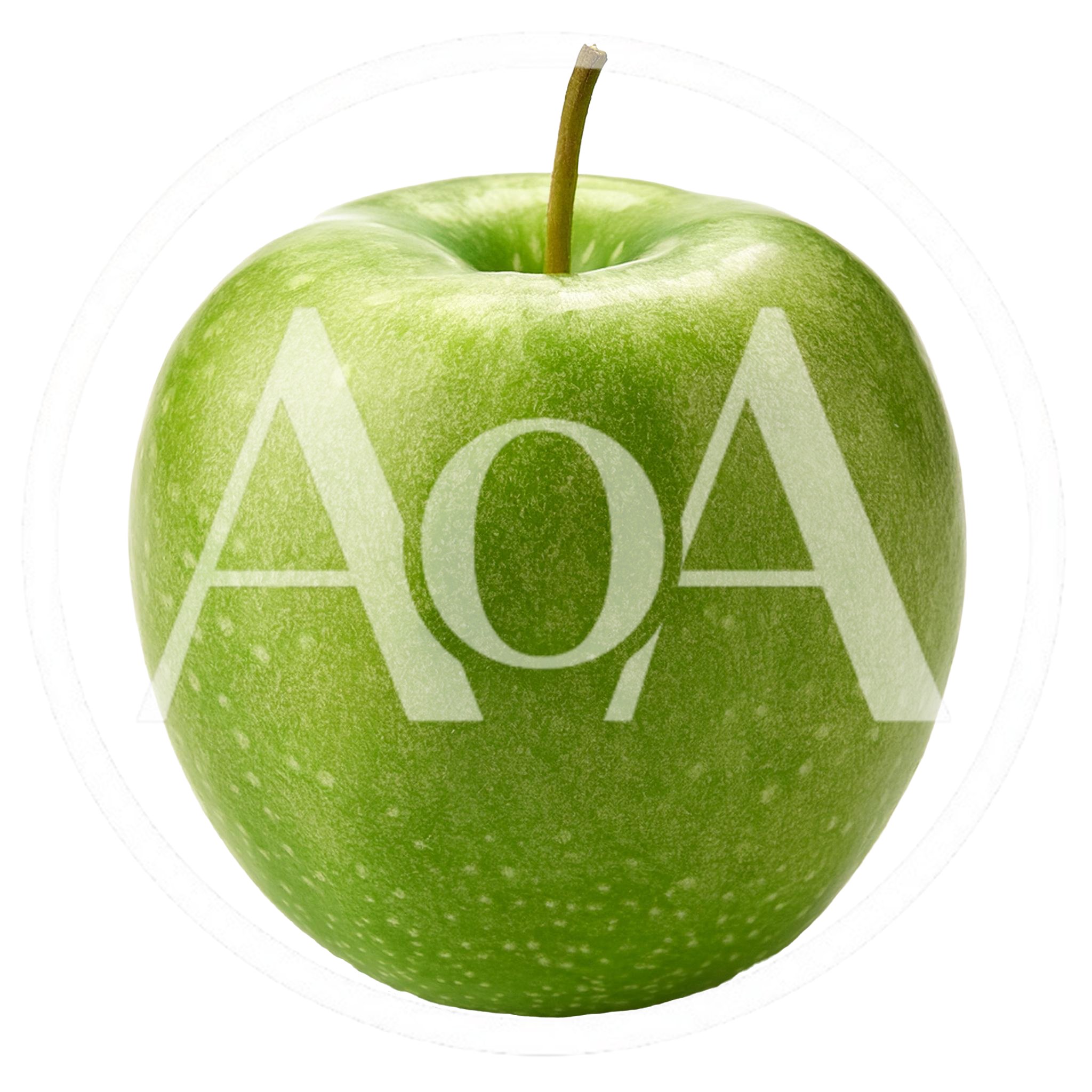 Single Fresh Green Apple Isolated On White Background