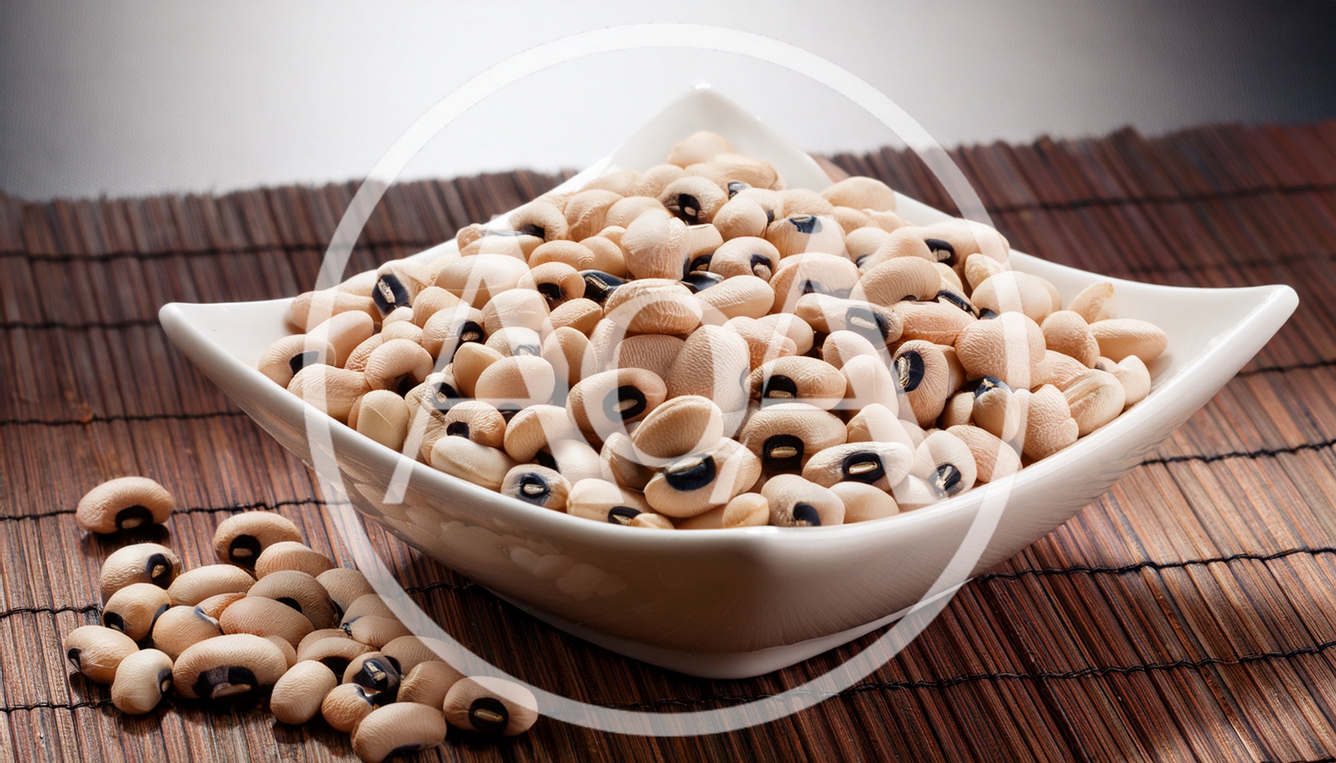 White Bowl Filled With Dried Black Eyed Peas