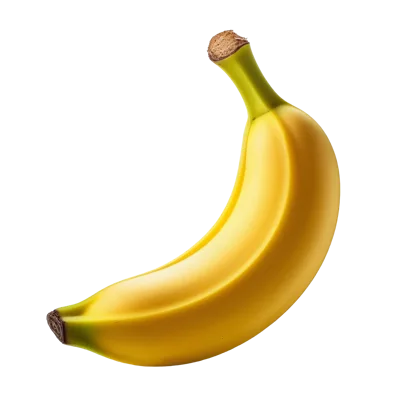 Single Ripe Yellow Banana Isolated On White Background