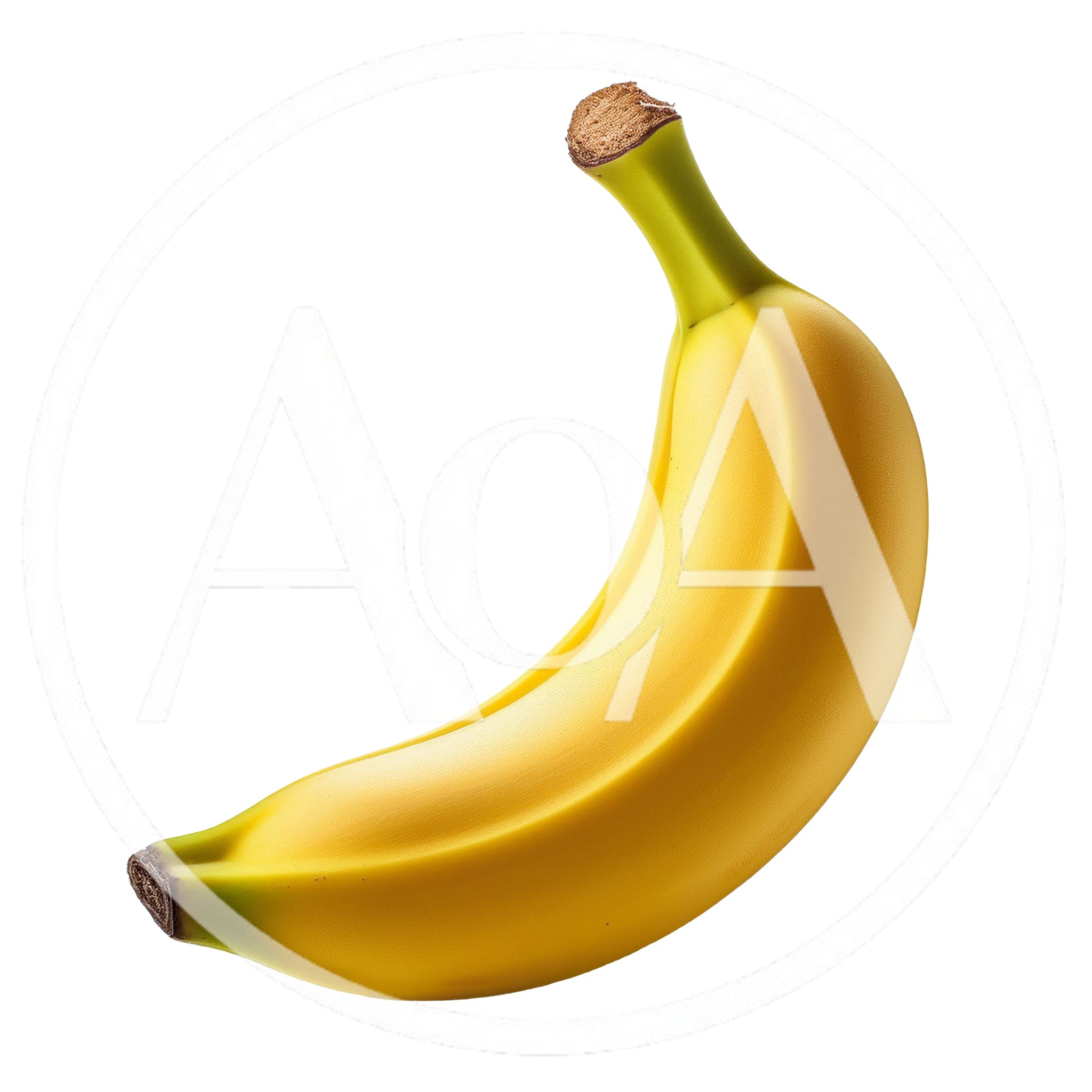 Single Ripe Yellow Banana Isolated On White Background