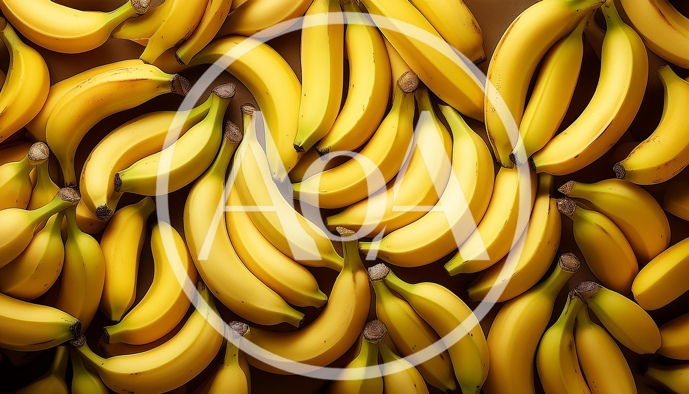 Top View Of Fresh Yellow Bananas