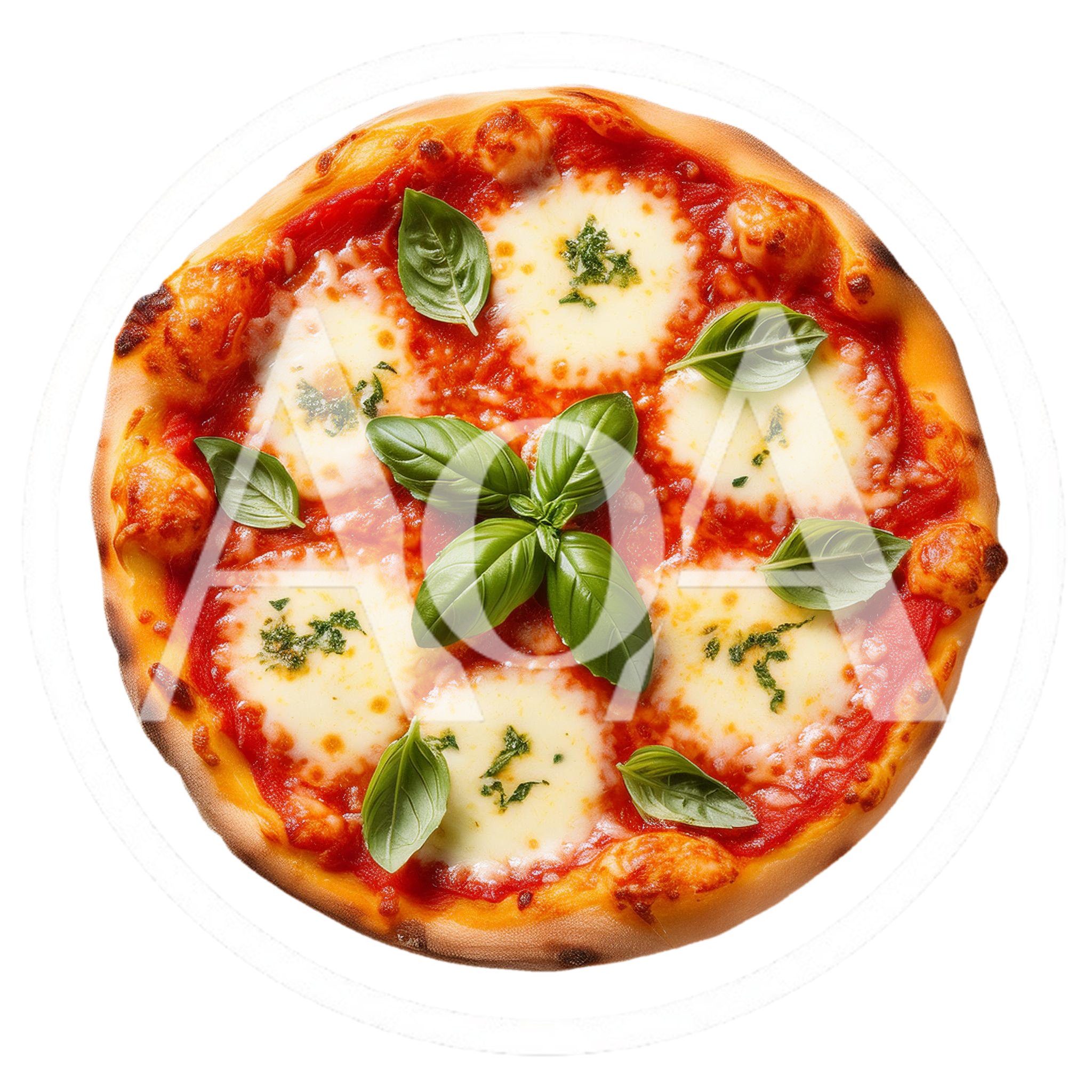 Fresh Margherita Pizza With Basil Leaves