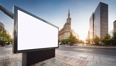 Blank Billboard Mockup On A Sunny City Street