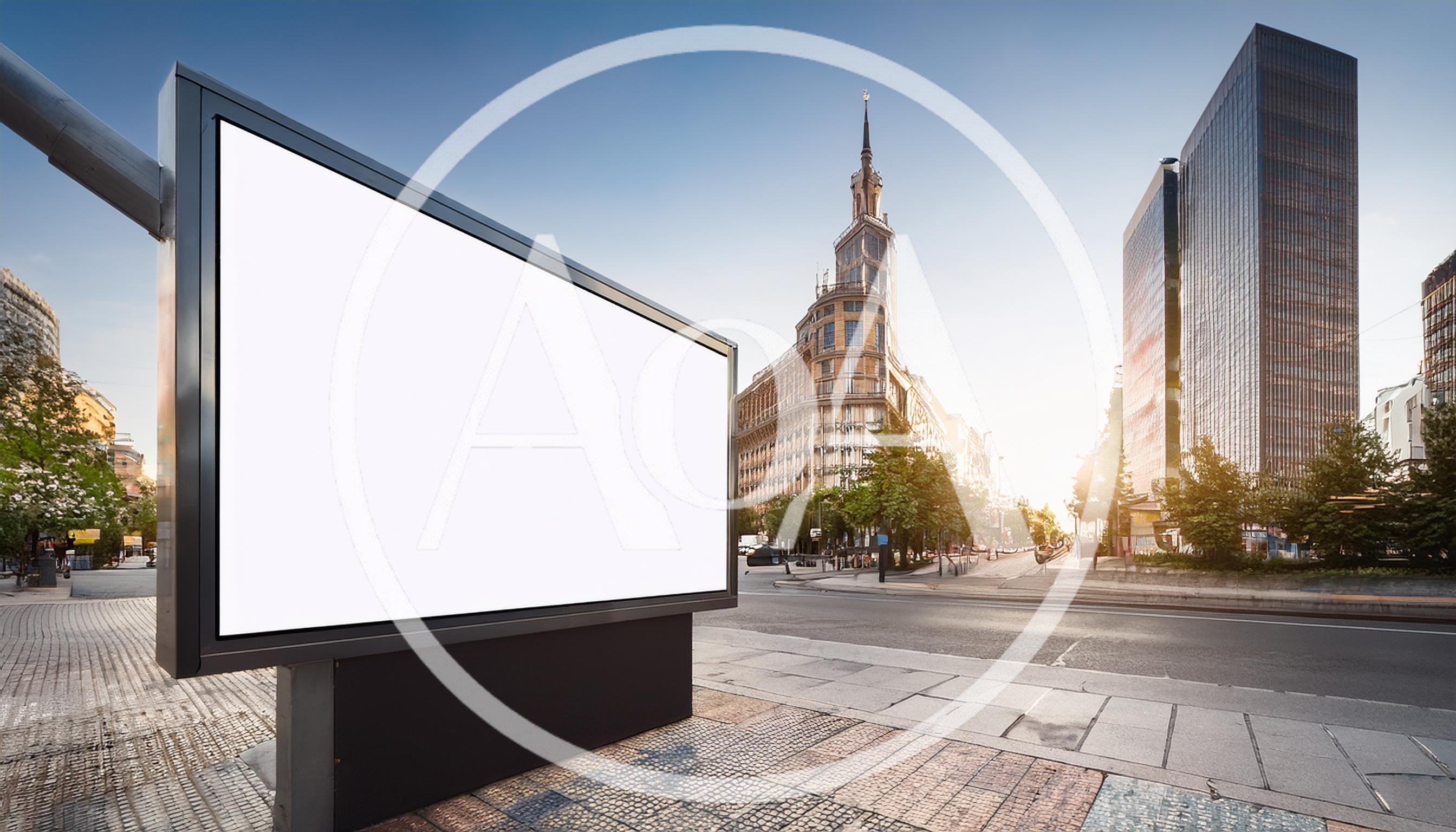 Blank Billboard Mockup On A Sunny City Street