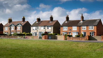 Row Of Traditional English Semi Detached Houses