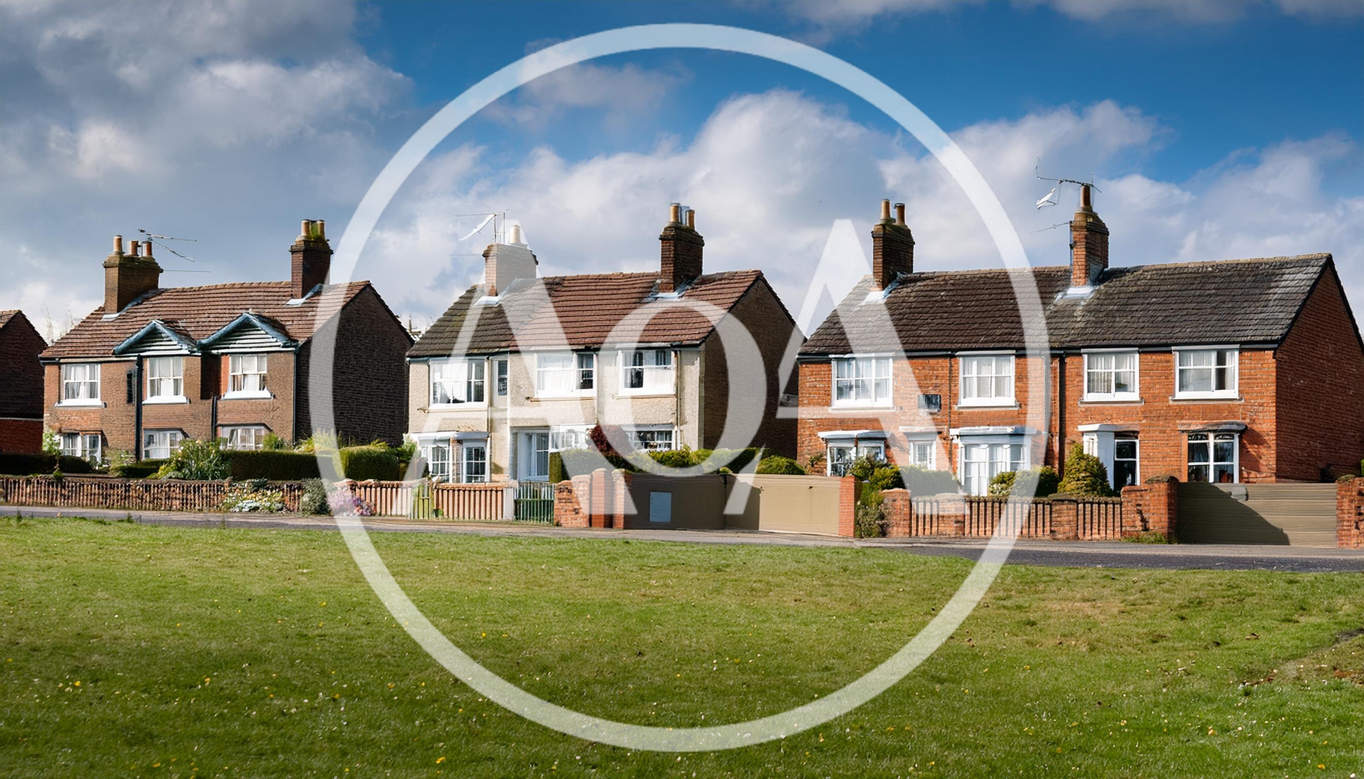 Row Of Traditional English Semi Detached Houses