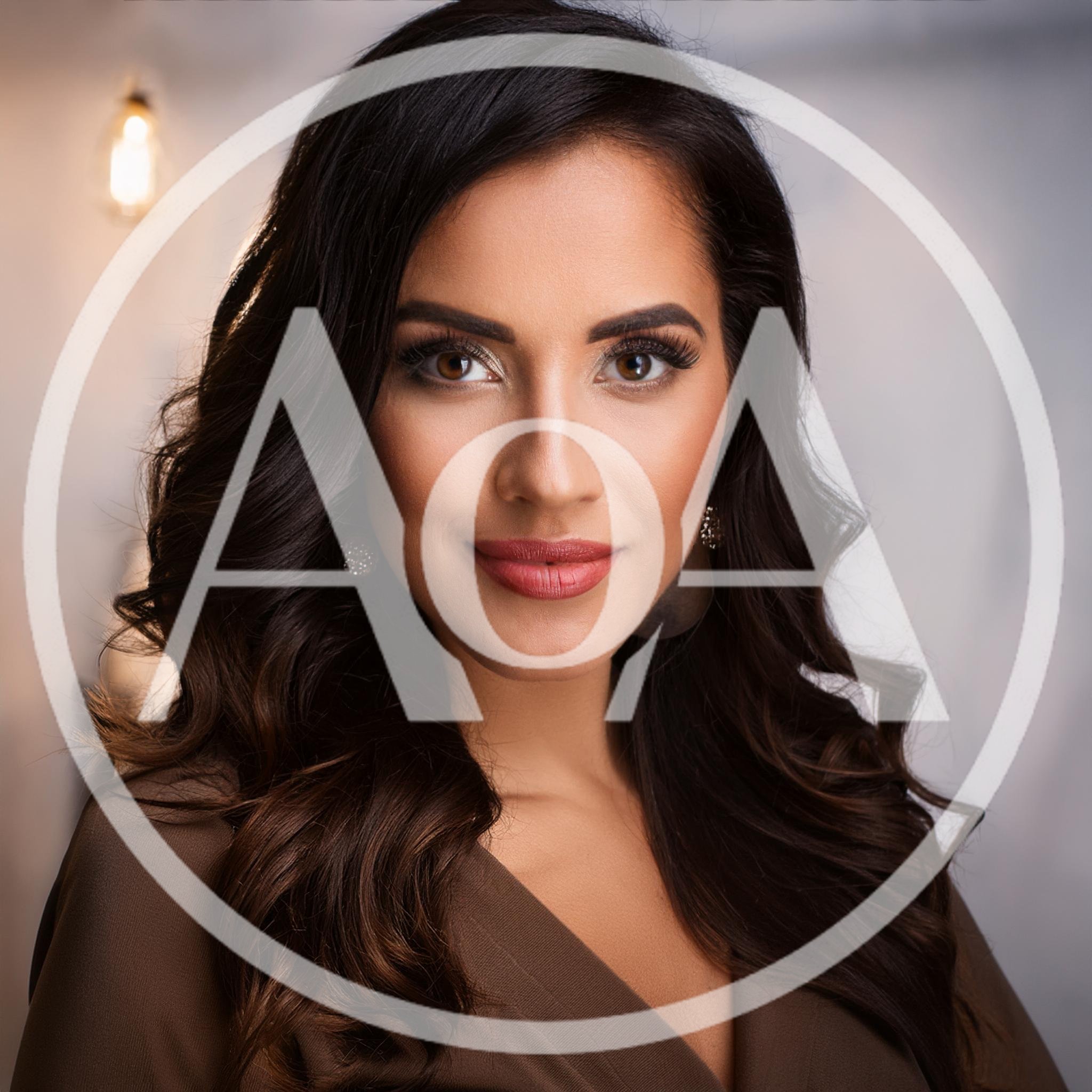 Portrait Of A Beautiful Woman With Wavy Dark Hair