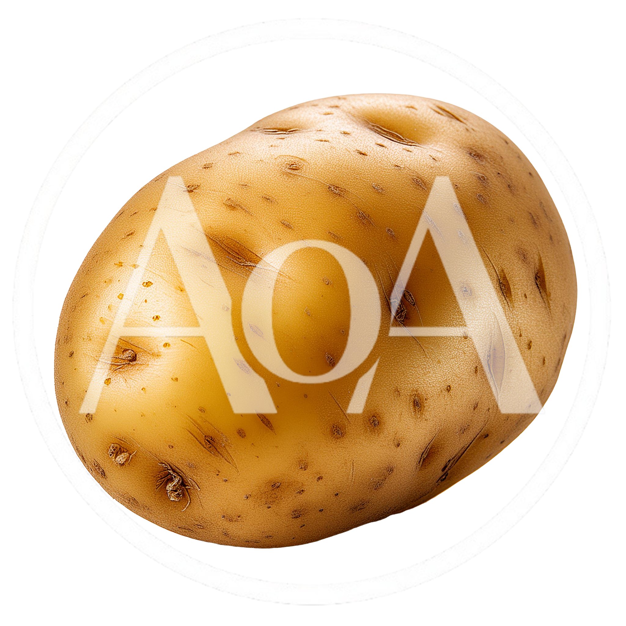 Single Raw Potato Isolated On White Background