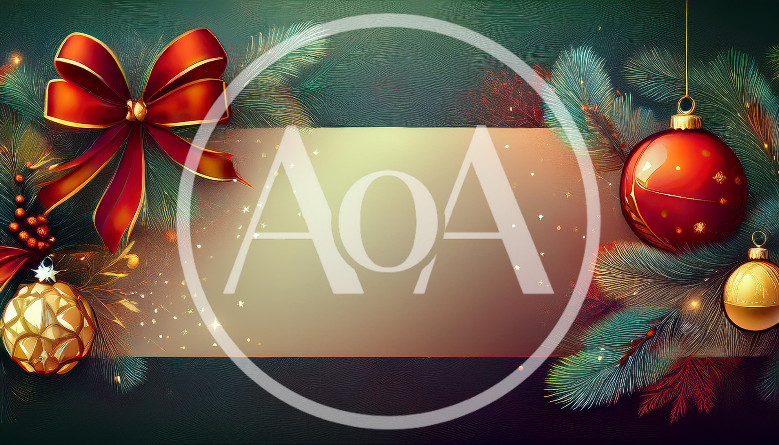 Christmas Holiday Background With Ornaments And Ribbon