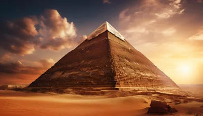 Great Pyramid Of Giza At Sunset
