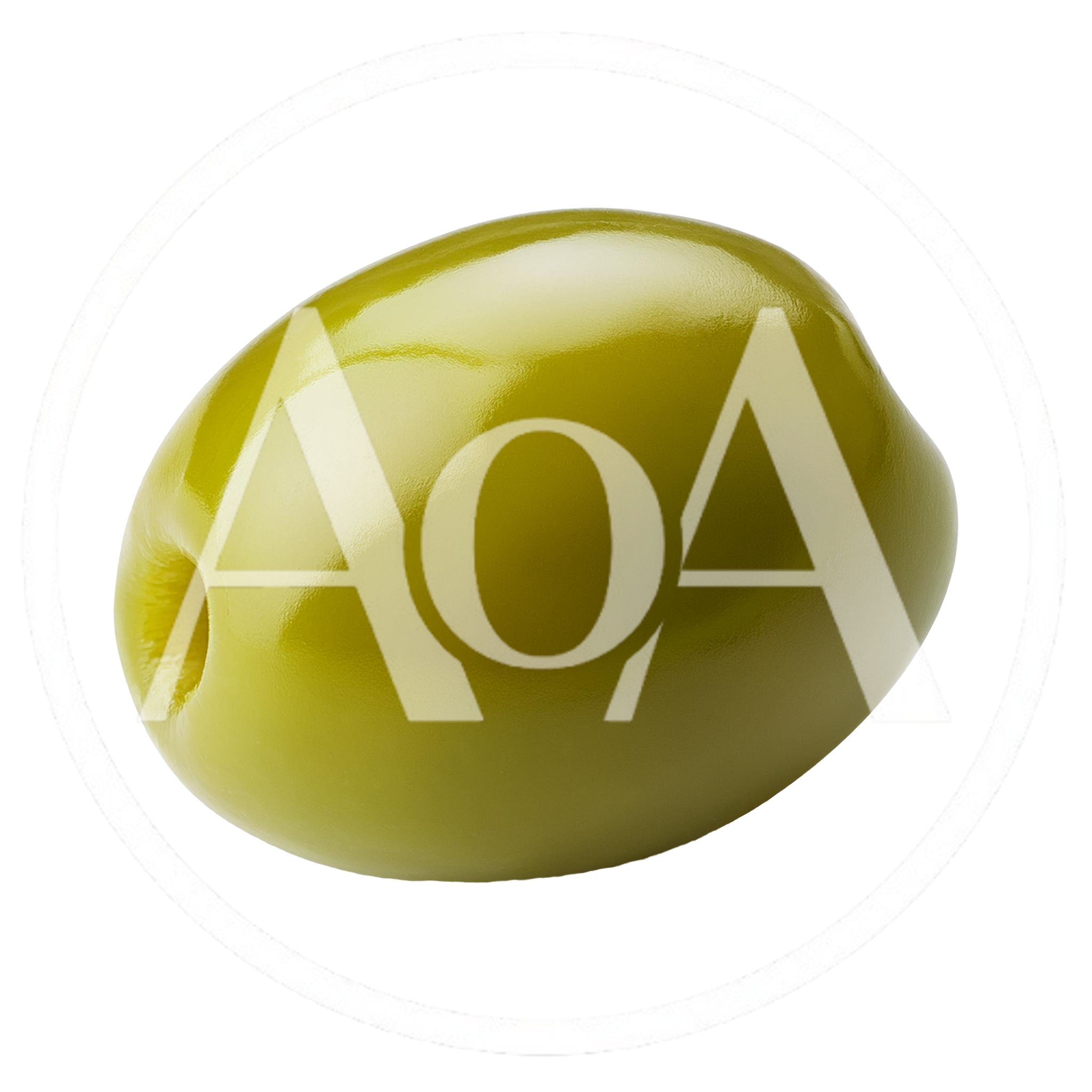Single Pitted Green Olive Isolated On White Background
