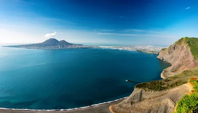 Panoramic View of Mount Vesuvius and Naples Bay
