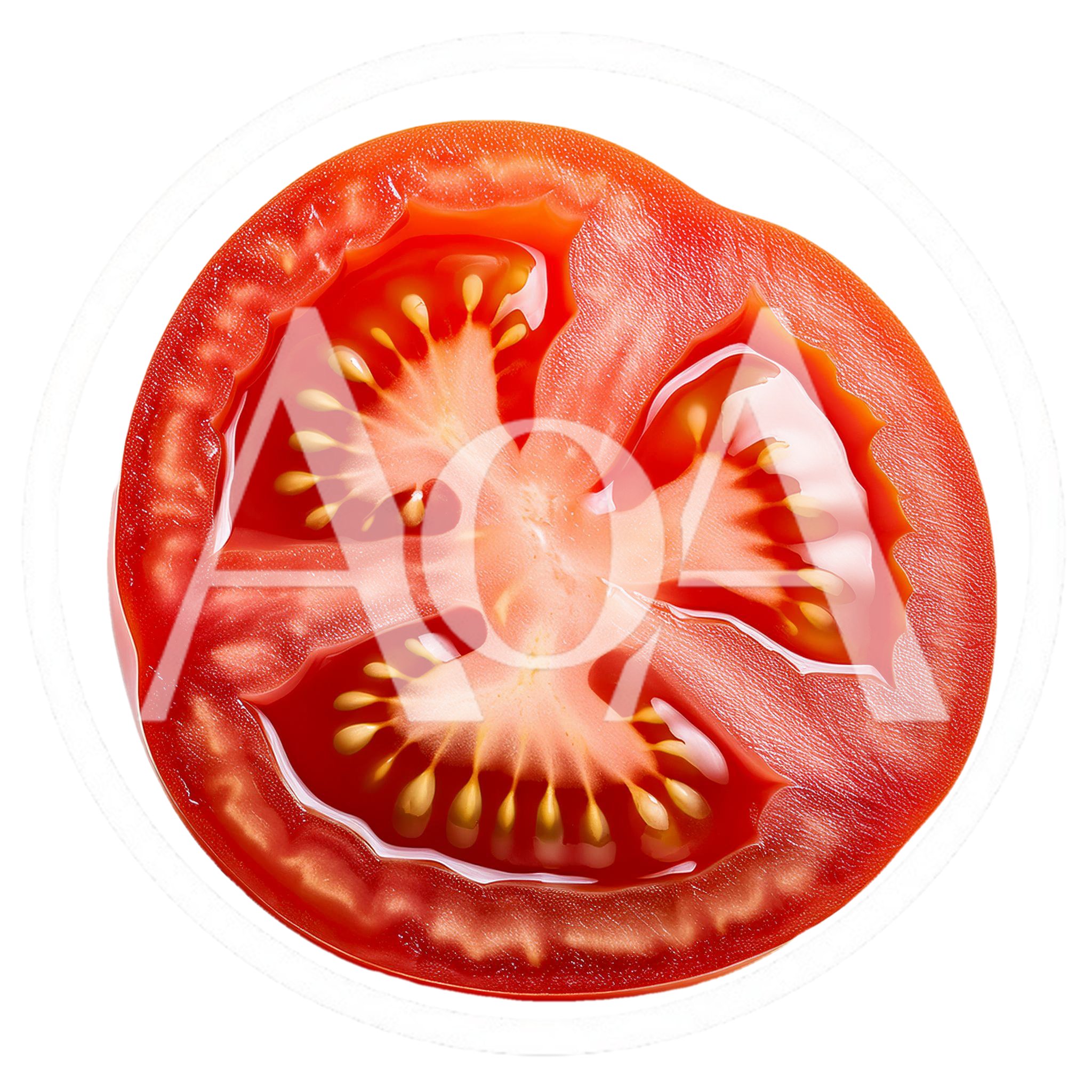 Fresh Red Tomato Slice Isolated On White Background