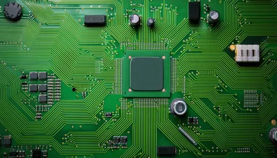 Close Up Of A Green Printed Circuit Board