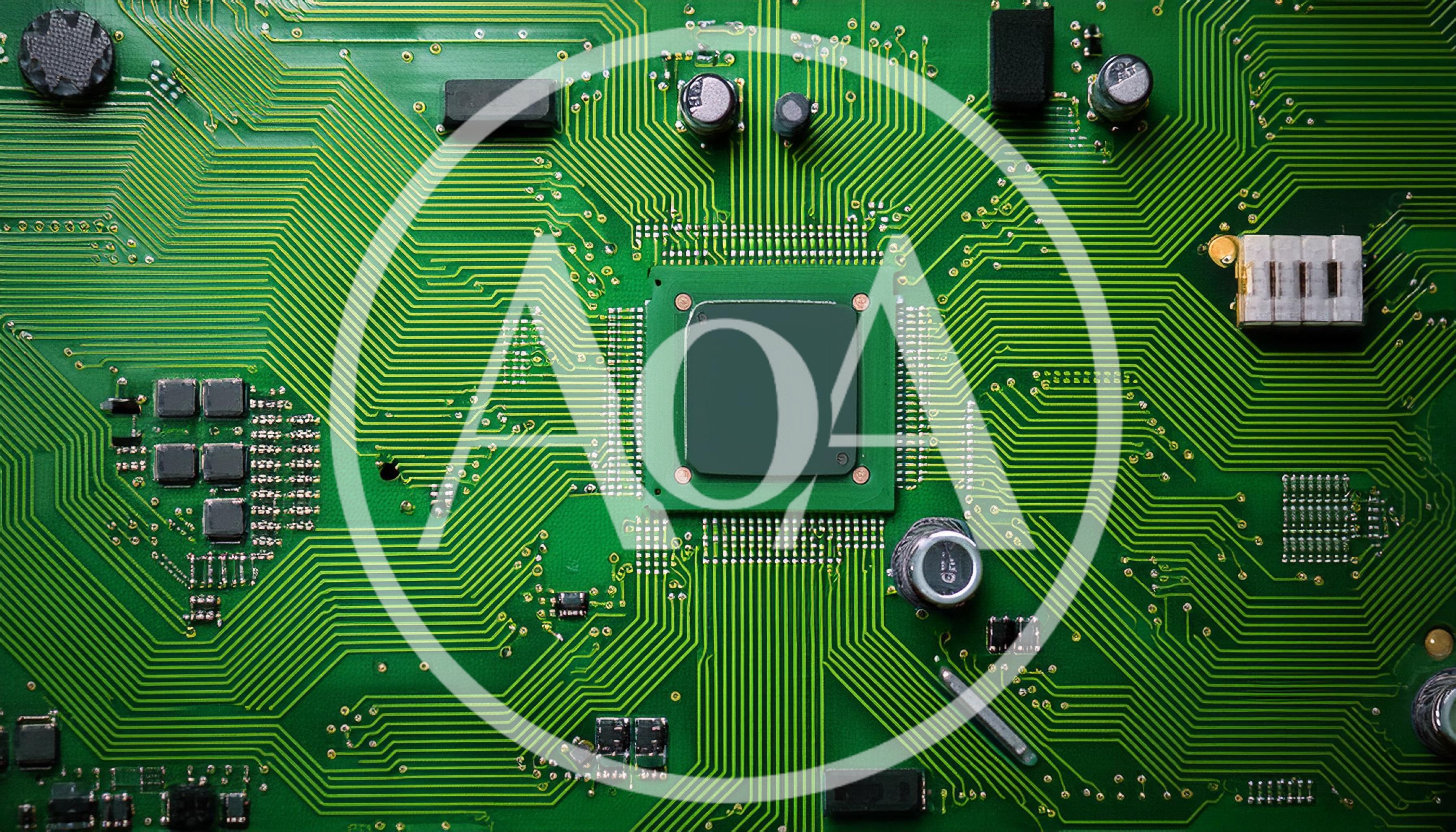 Close Up Of A Green Printed Circuit Board