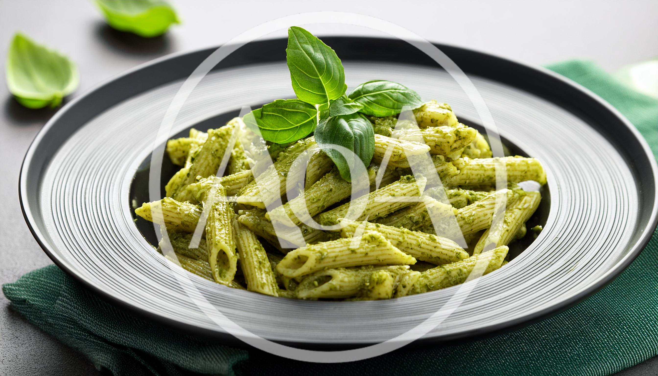 Penne Pasta With Fresh Basil Pesto Sauce