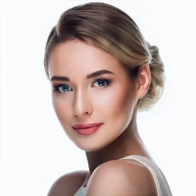 Portrait Of A Beautiful Blonde Woman With Elegant Makeup