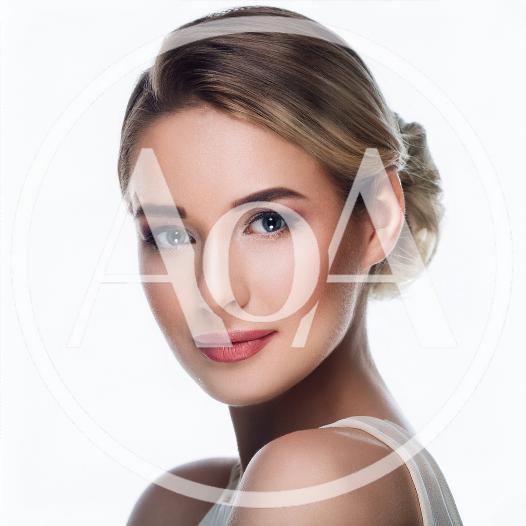 Portrait Of A Beautiful Blonde Woman With Elegant Makeup