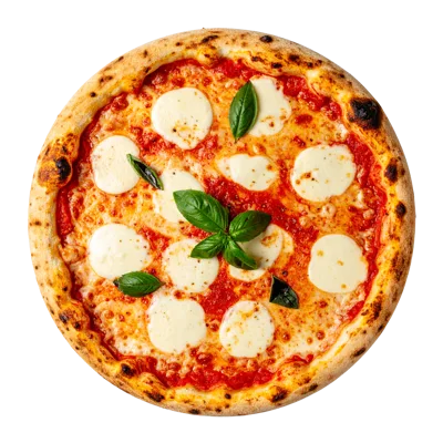 Classic Margherita Pizza With Fresh Basil Leaves