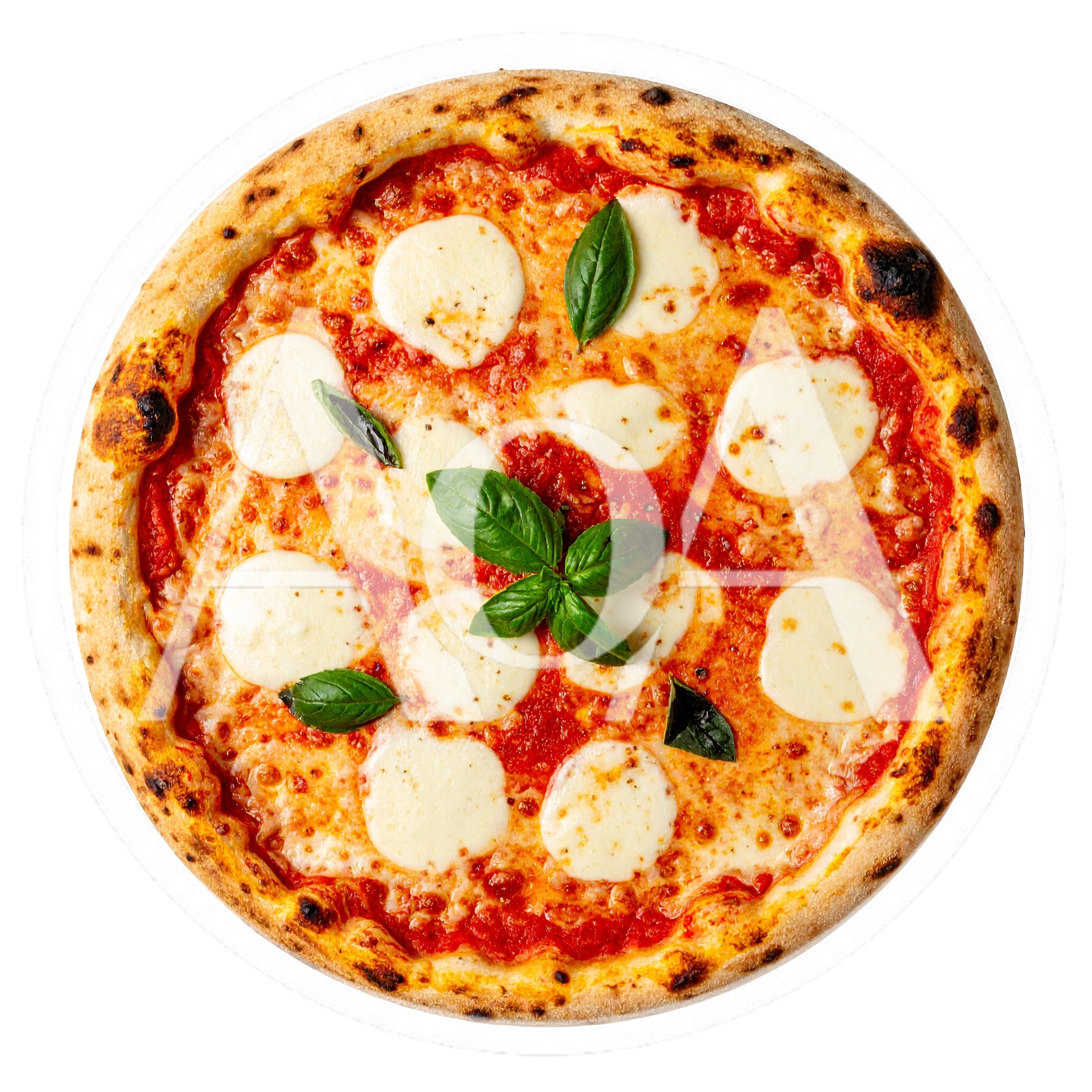 Classic Margherita Pizza With Fresh Basil Leaves