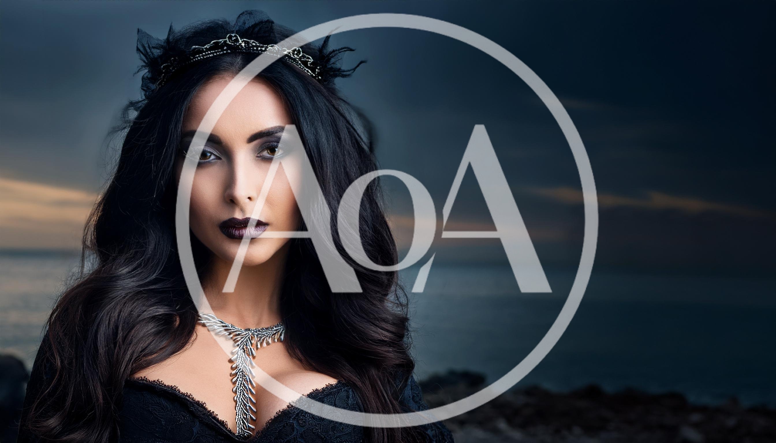 Gothic Queen Portrait With Dark Makeup And Crown