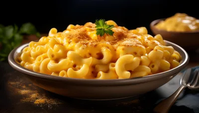 Bowl Of Creamy Macaroni And Cheese